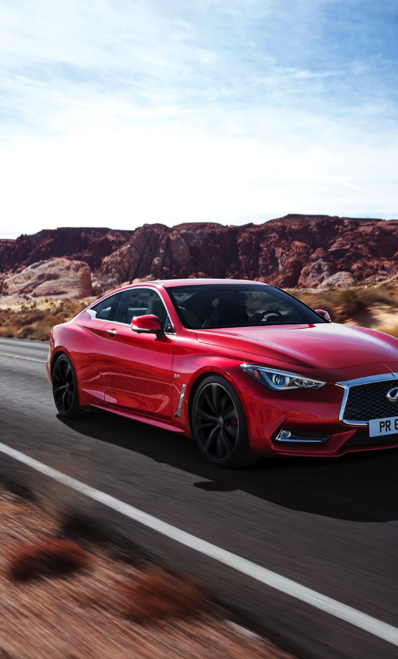 1280x2120 Download wallpaper 1280x2120 red, luxury car, infiniti q on road, iphone 6 plus, 1280x2120 HD background, 2675