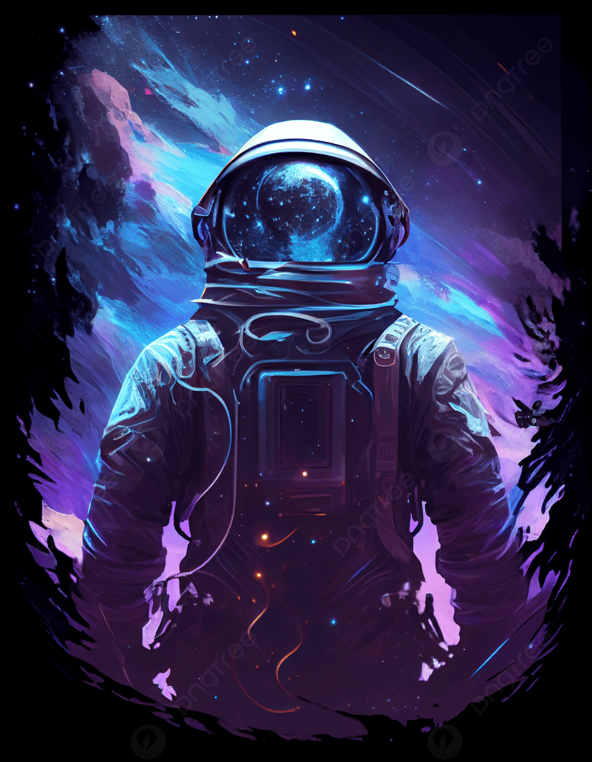 1200x1543 Cartoon Astronaut Planet Outer Space Illustration Background Wallpaper Image For Free Download