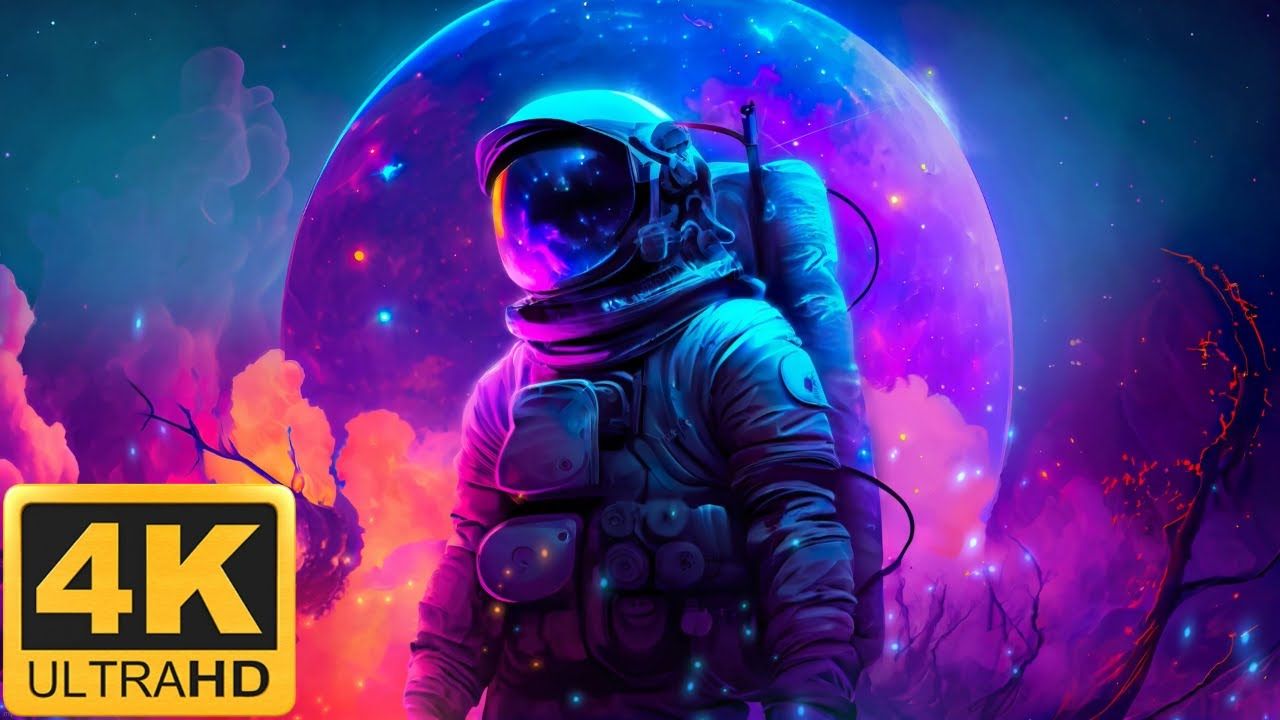 1280x720 Astronaut Neon Planet Wallpaper Screensaver Ultra HD 60fps #livewallpaper4k