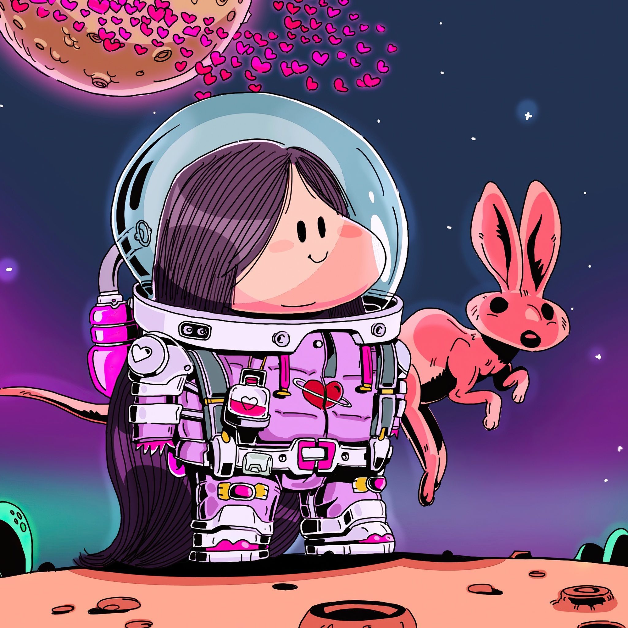 2048x2048 Wallpaper 4k Little Maddy Astronaut 4k Wallpaper