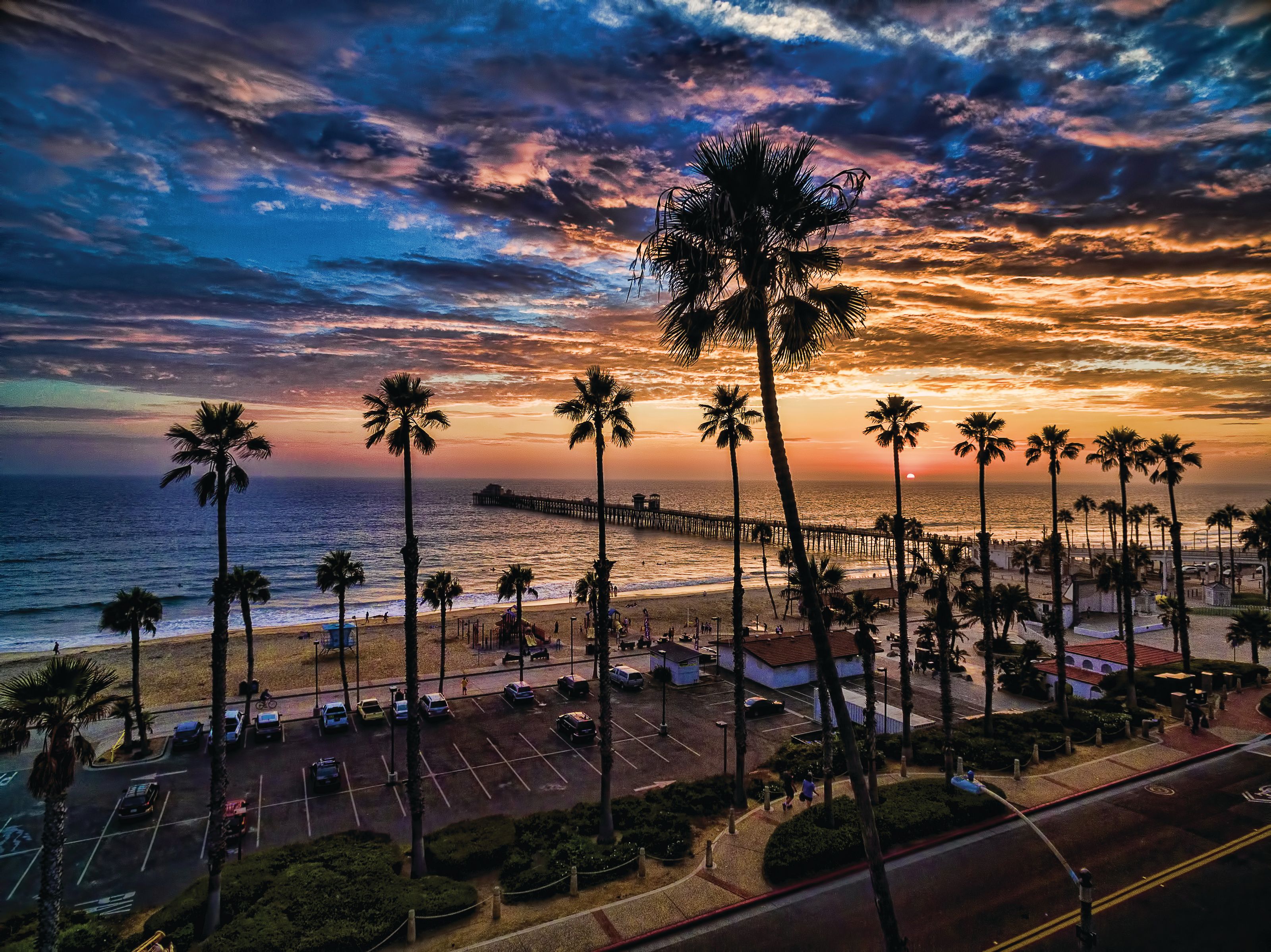 3200x2398 Sunset at the Oceanside Pier Mural Your Way