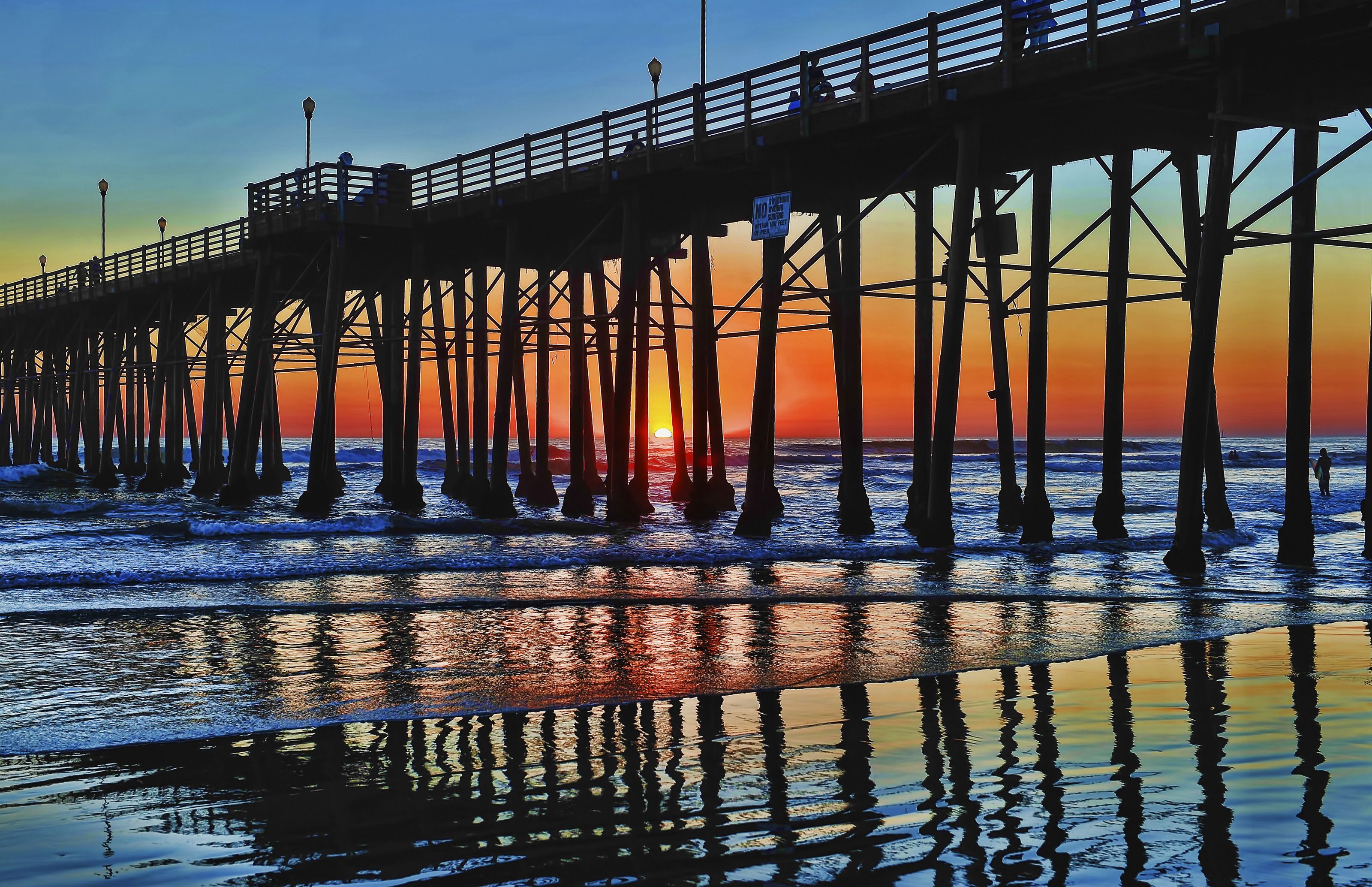 3200x2068 Oceanside Pier Wallpaper Mural Crosthwaite Your Way