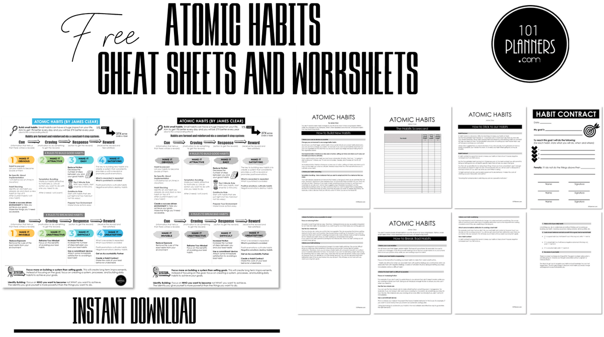 1201x670 FREE Atomic Habits Cheat Sheet, Worksheets & Scorecard