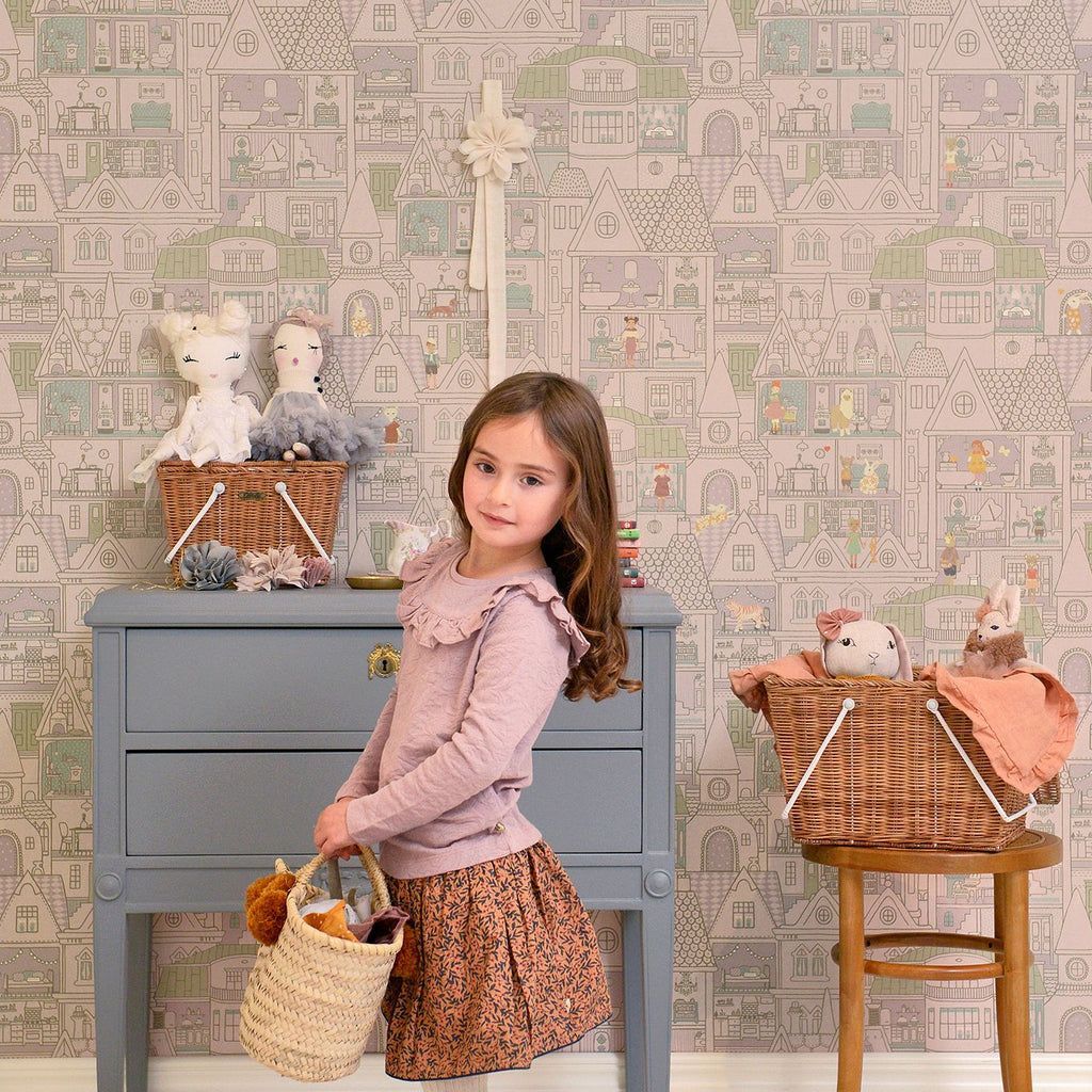 1024x1024 Dolls House Wallpaper Lilac. DS