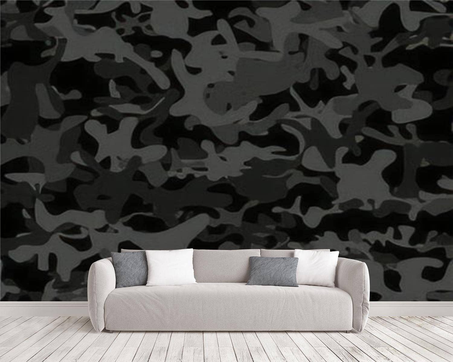 1500x1200 Peel and Stick Wallpaper Bedroom Wall Murals Woodland Print Black Camo Print Tree Urban Grunge Gray Dark Seamless Contact Paper Wall Decals Home Covering Wall Paintings Accent Roll Paper