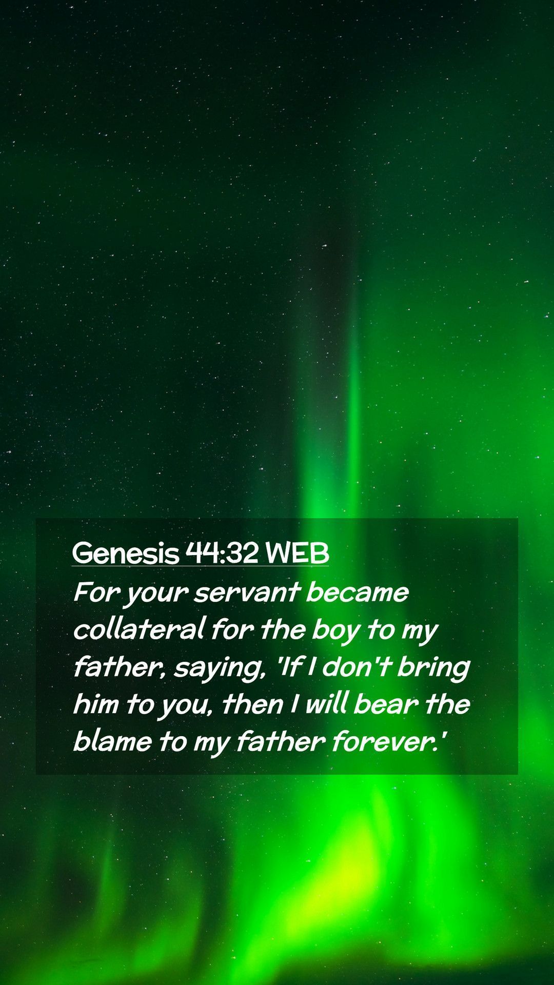 1080x1920 Genesis 44:32 WEB Mobile Phone Wallpaper your servant became collateral for the boy to