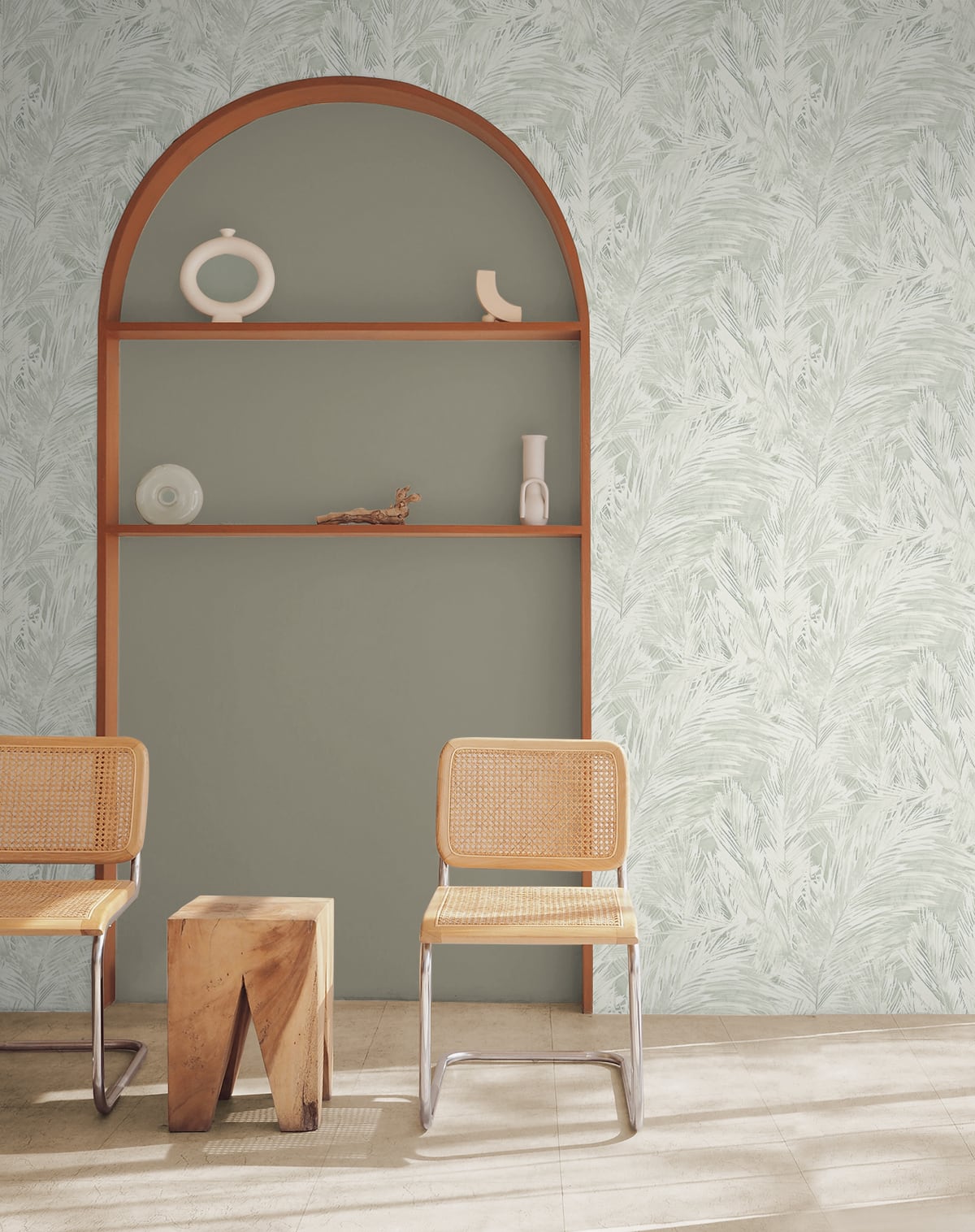 1200x1516 Japandi Style Mari Botanical Embossed Vinyl Wallpaper