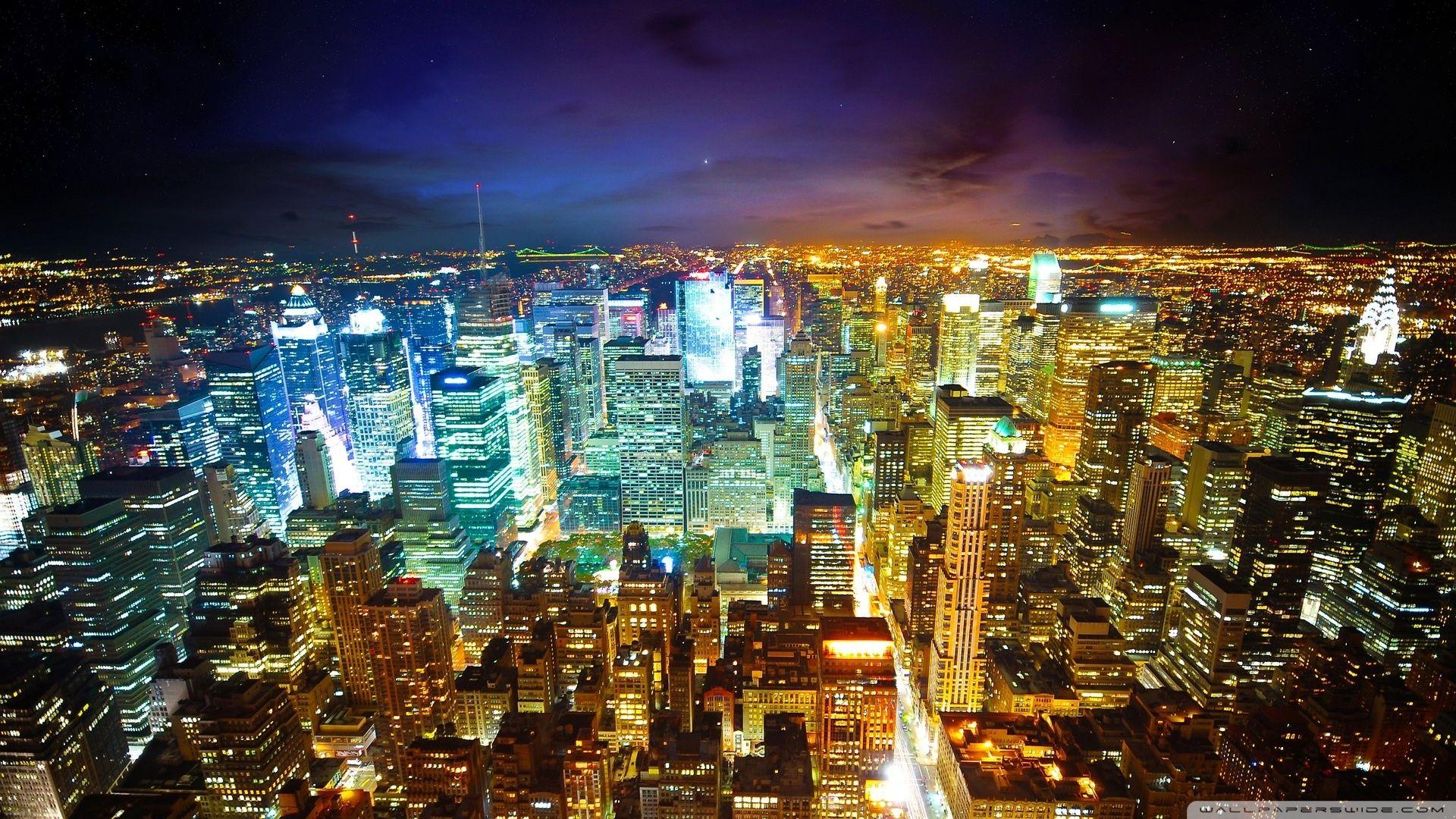 1920x1080 New York City at Night ❤ 4K HD Desktop Wallpaper for 4K Ultra HD TV