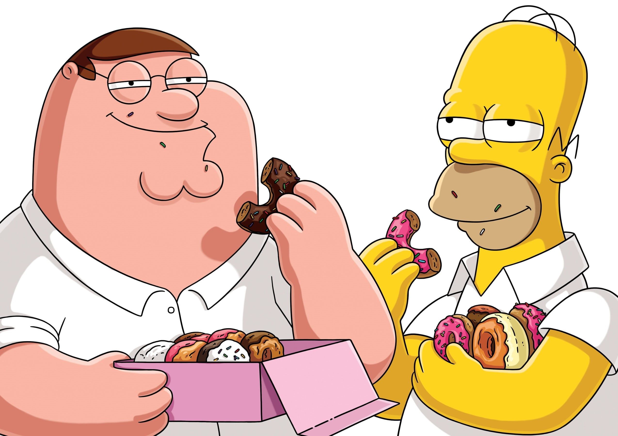 2550x1802 Wallpaper / Homer, donuts, family guy, fat, 1080P, the simpsons, Matt Groening, Peter Griffin free download