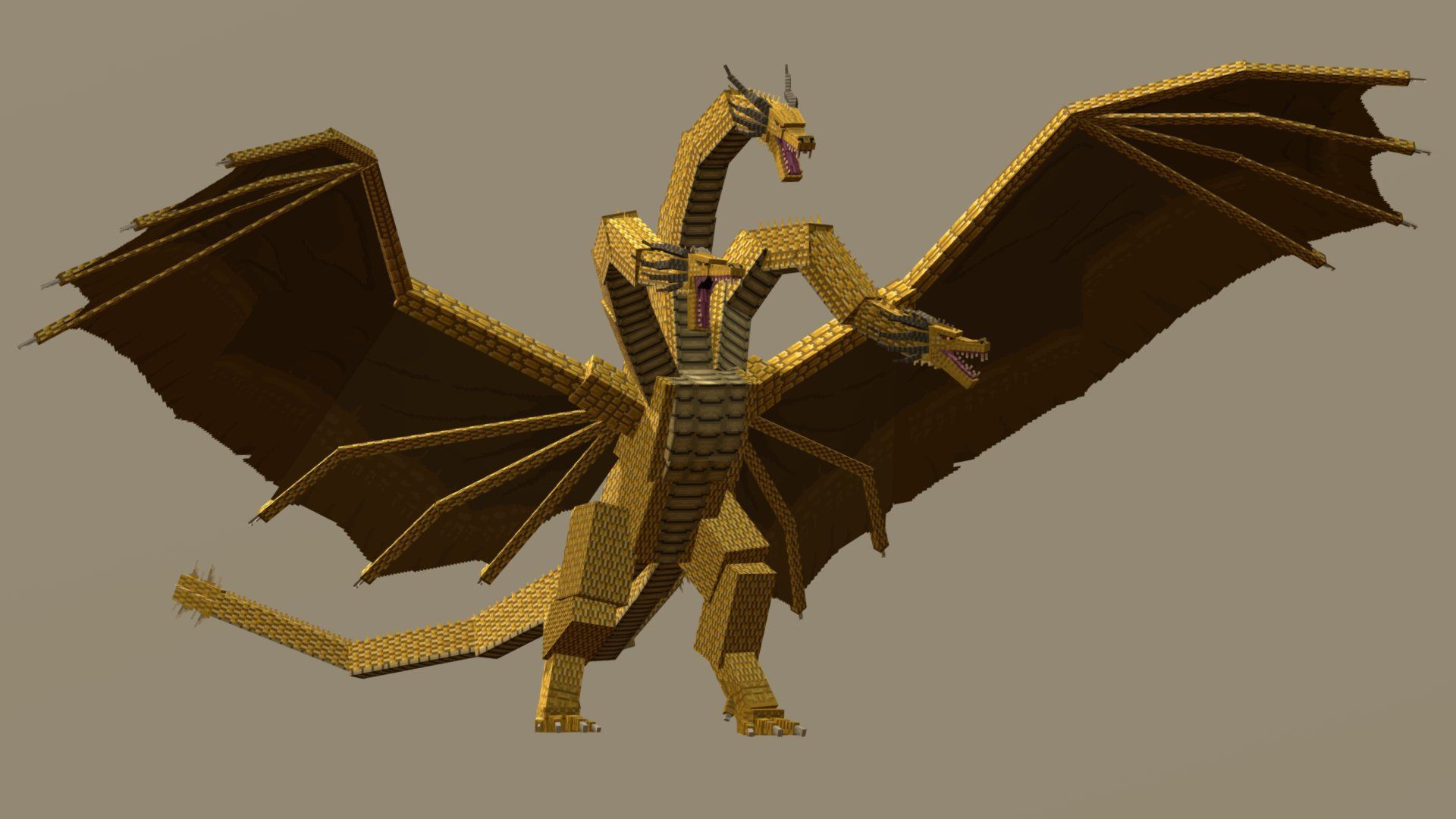 1920x1080 ⋈Monster122⋈ Ghidorah Monster Zero #Monsterverse Dmodel #Blockbench