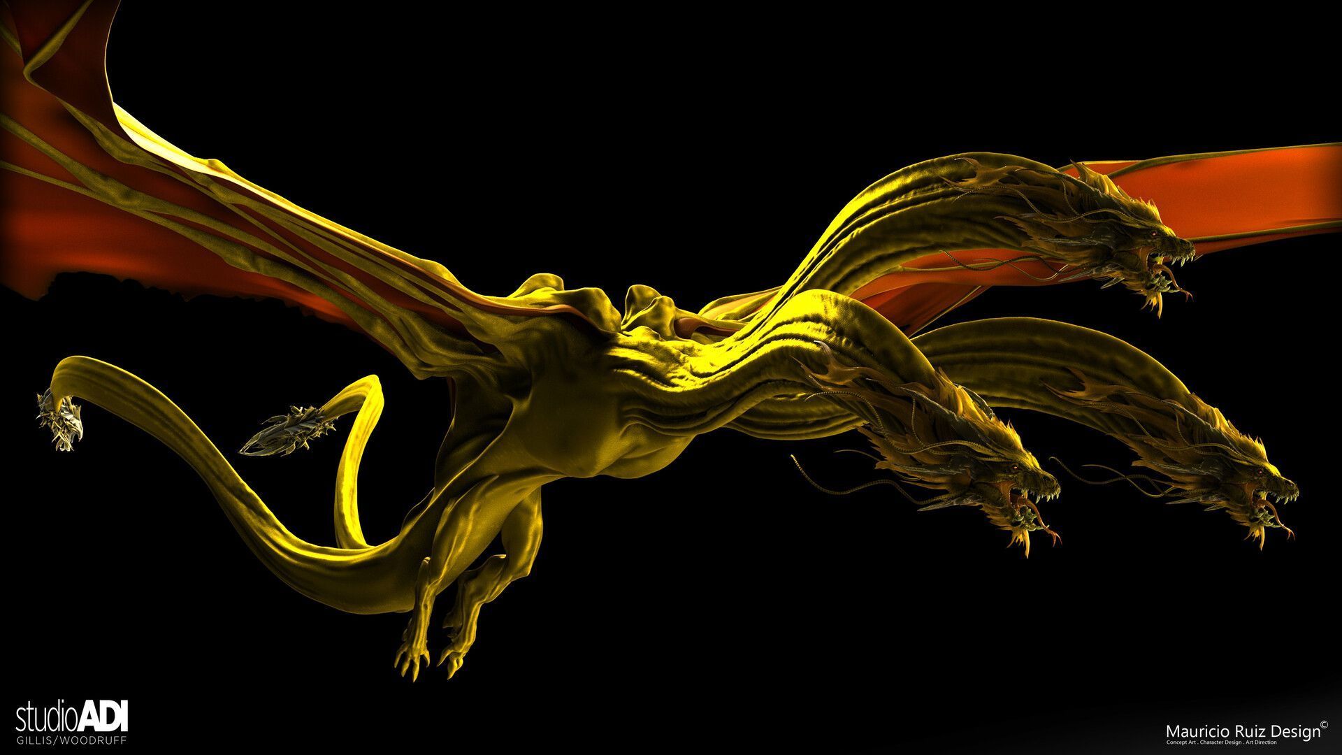 1920x1080 Godzilla: King of the Monsters Ghidorah / Monster Zero, Mauricio Ruiz Design. Godzilla, Kaiju monsters, Monster