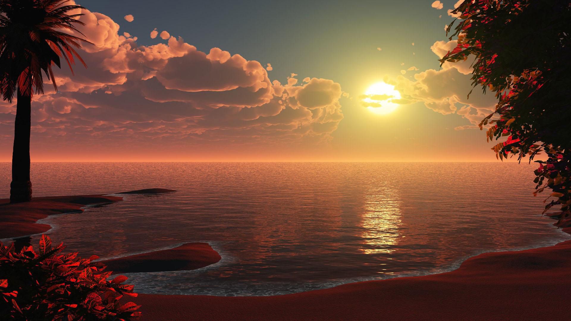 1920x1080 1920x1080 beach, sunset, artwork, artist, digital art, HD JPG 407 kb Gallery HD Wallpaper