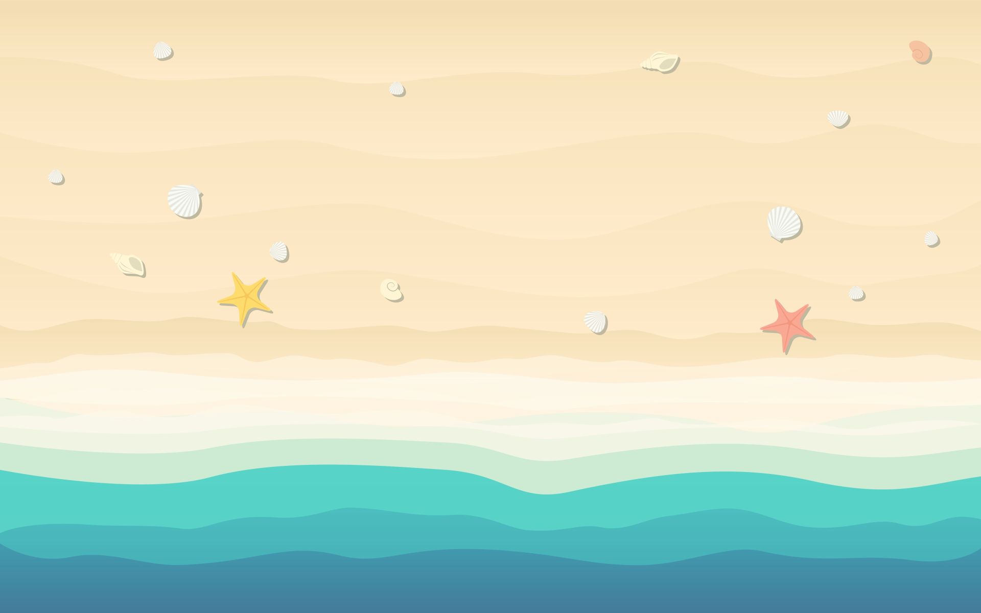 1920x1200 Drawing of a beach