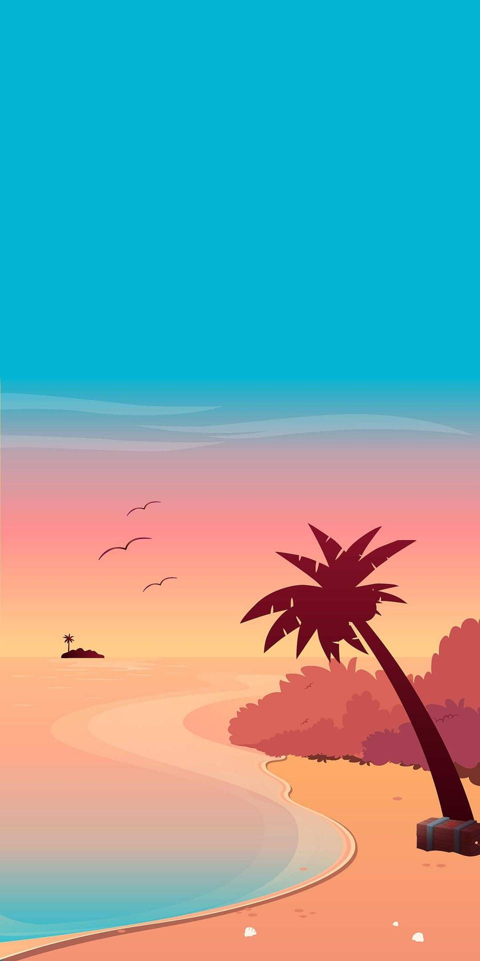 960x1920 Download Pink Beach Art Summer iPhone Wallpaper