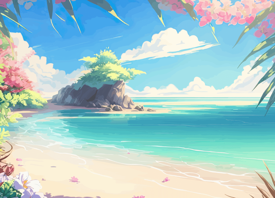 1074x774 Tropical Beach Flowers Peel and Stick Wallpaper