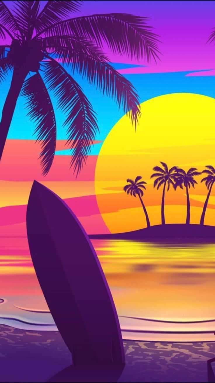 736x1309 Landscape wallpaper, Scenery wallpaper, Surf painting