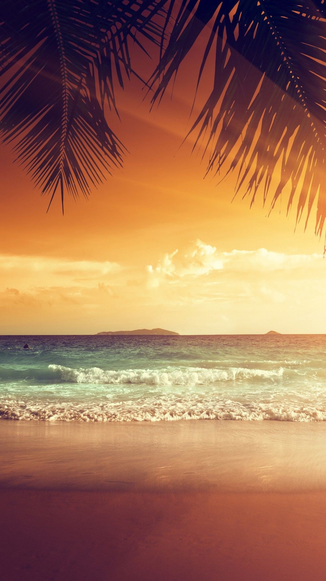 1080x1920 1080x1920 landscape, tropical, beach, sun, artist, artwork, digital art, hd, nature, 5k for iPhone 8 wallpaper.me!
