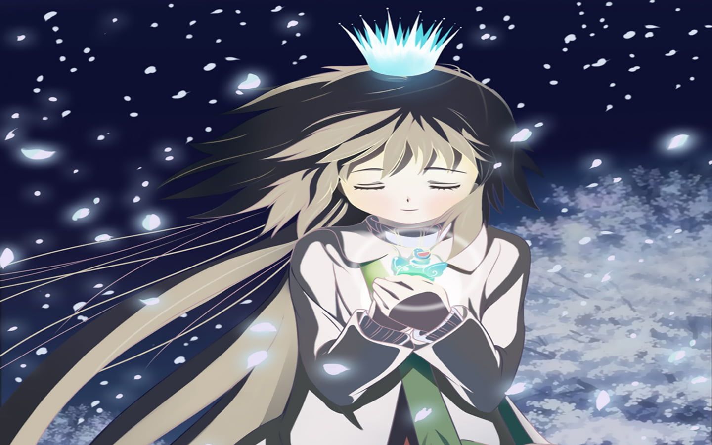 1440x900 Wallpaper / no people, Kobato, anime girls, representation, sculpture, craft, white color, outdoors, lighting equipment, male likeness, nature, human representation free download