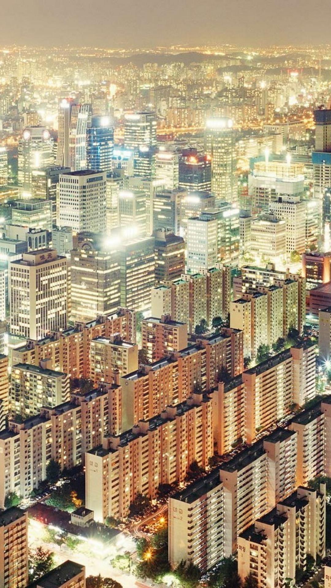 1080x1920 Korea seoul south cityscapes night city wallpaper