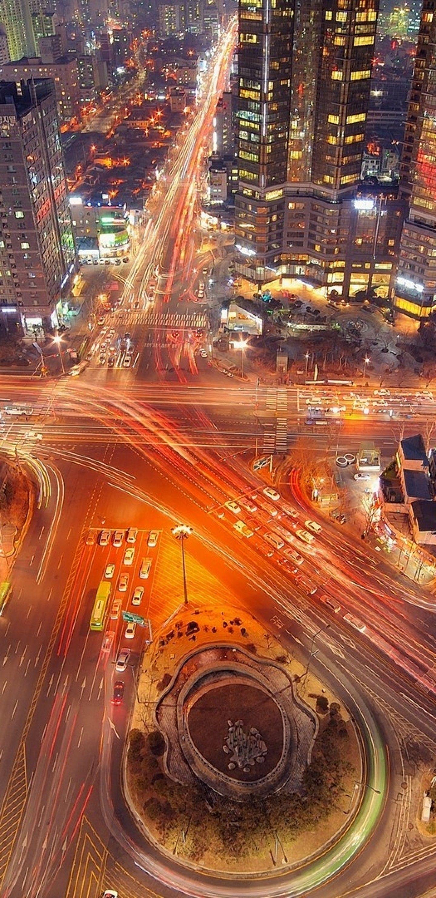 1440x2960 Download 1440x2960 Seoul, Roads, Buildings, South Korea, Timelapse