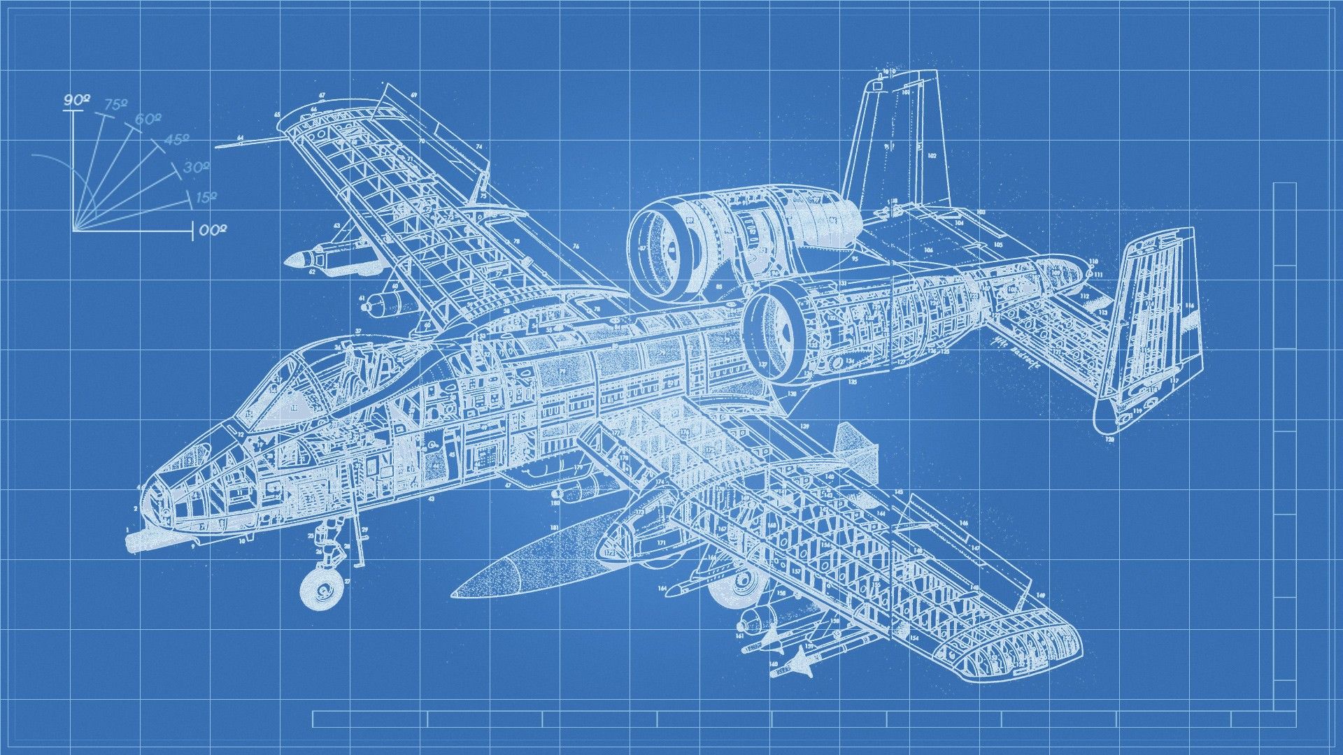 1920x1080 Technical drawing of the aircraft Desktop wallpaper 1600x900