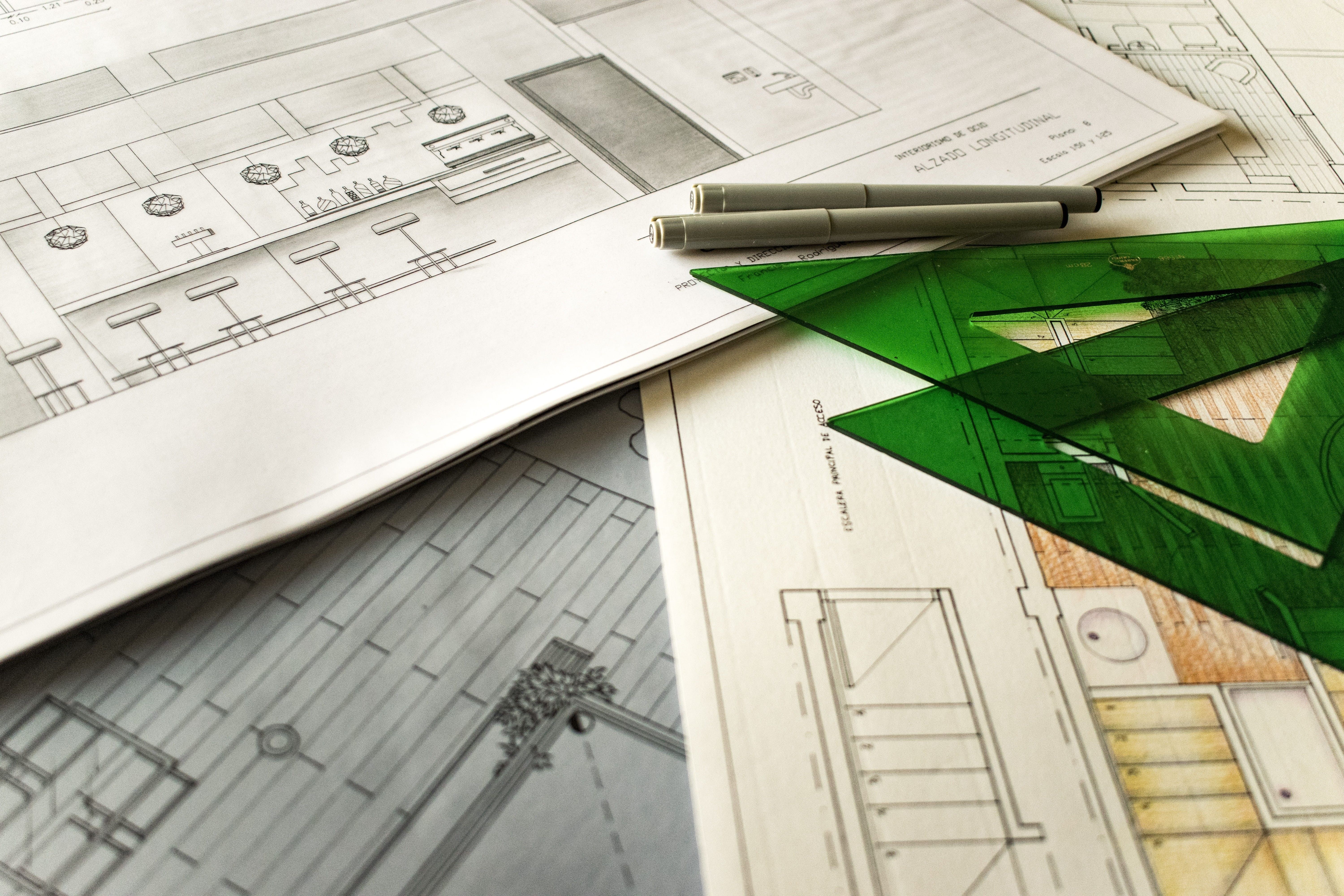 6000x4000 Wallpaper / pact, pencil, high angle view, architecture, ruler, scale, flat, diagram, blueprint, pens, indoors, lay, rules, green triangle, project, graph, finance free download