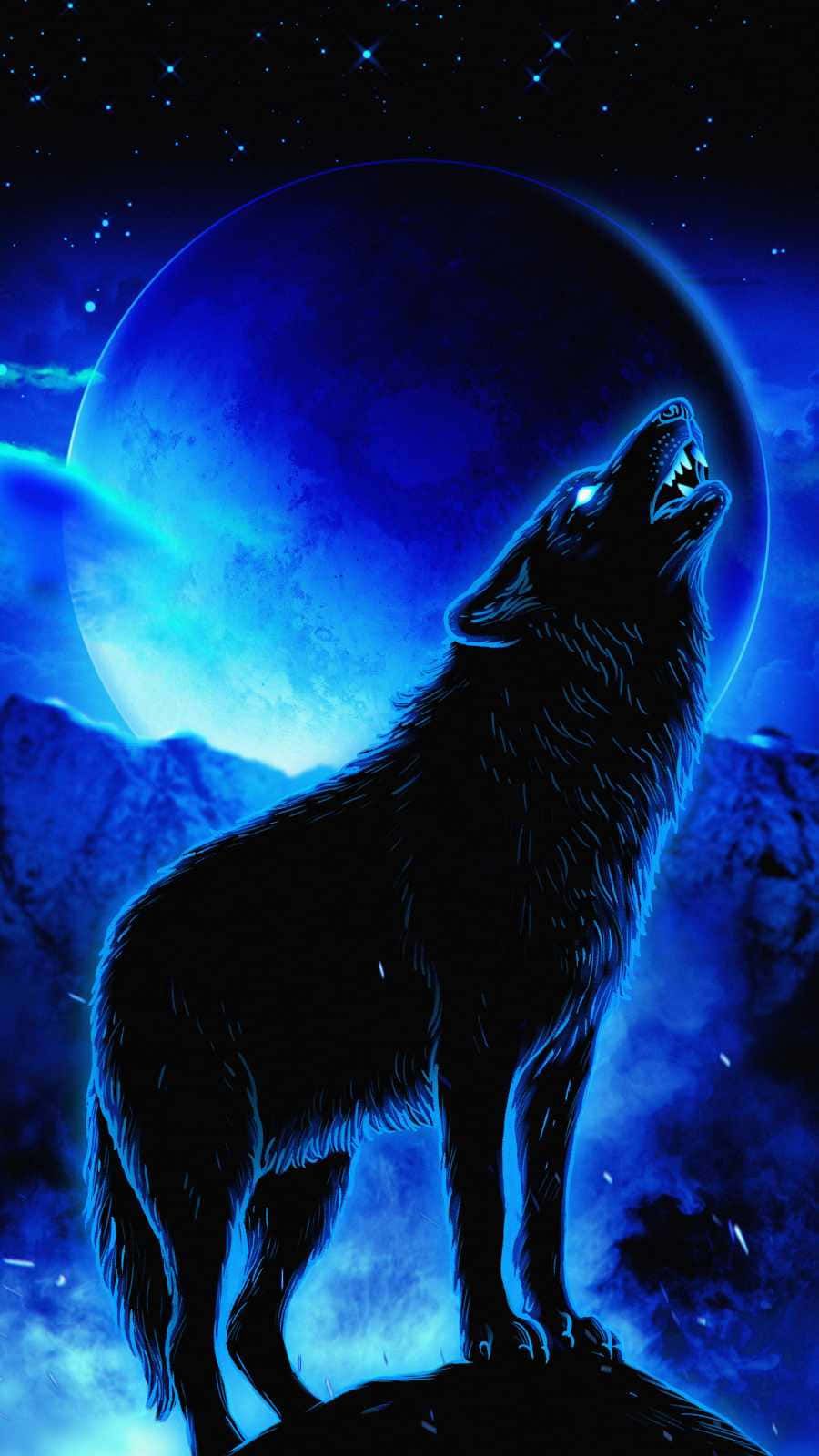 900x1600 Download Majestic Lone Wolf in a Mysterious Forest Wallpaper