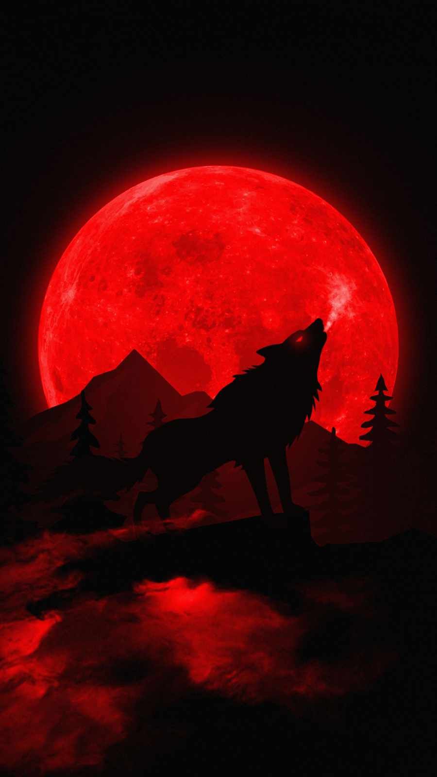 900x1600 Blood Moon Lone Wolf IPhone Wallpaper Wallpaper : iPhone Wallpaper