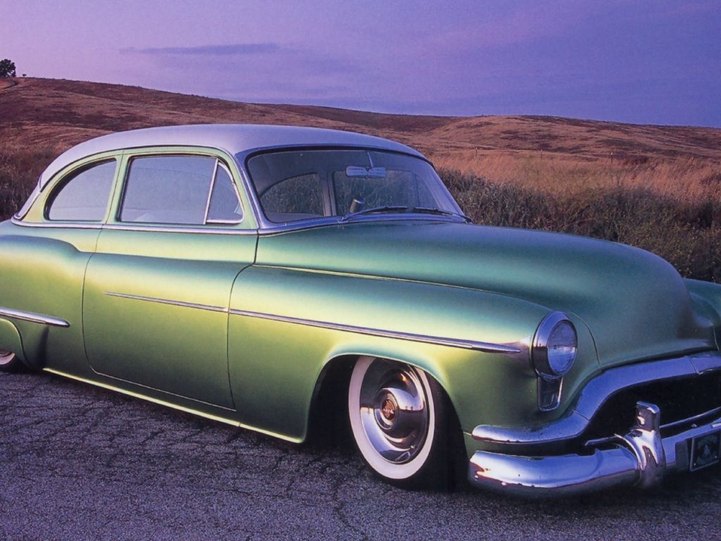 1024x768 Hot Rods 1952 Oldsmobile 6 Wallpaper Image featuring Cars. Oldsmobile, Hot rods, Custom cars