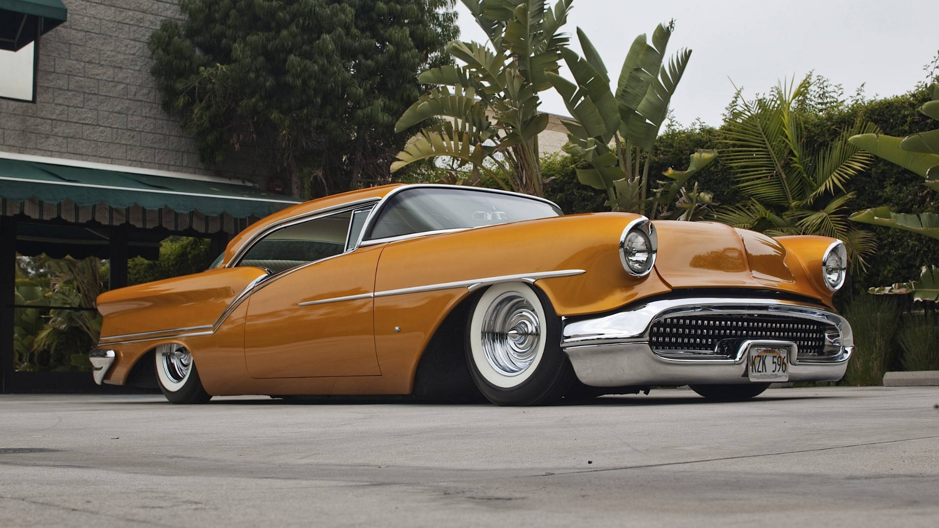 1920x1080 Download Lowrider 1957 Yellow Mustard Oldsmobile Wallpaper