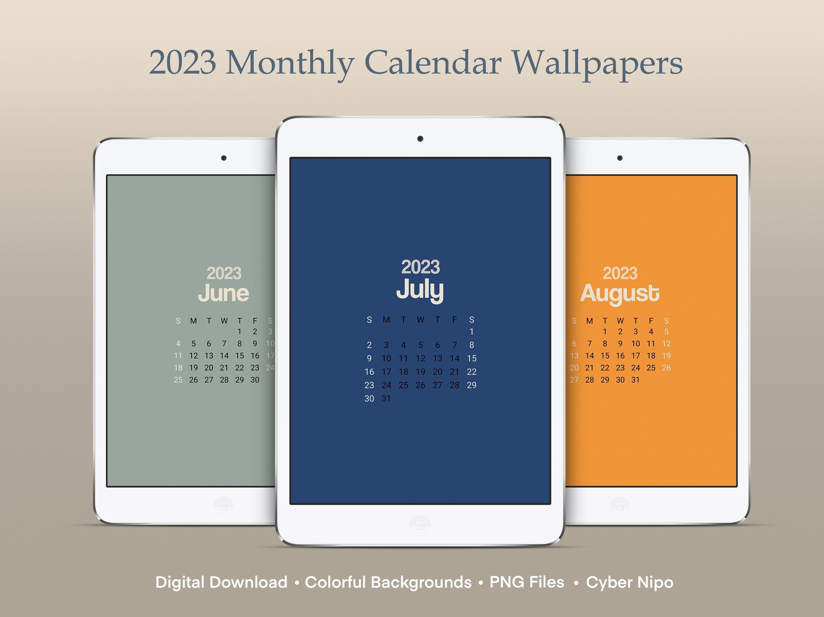2667x2000 Calendar iPad & Tablet Wallpaper in Neutral Colors, Digital
