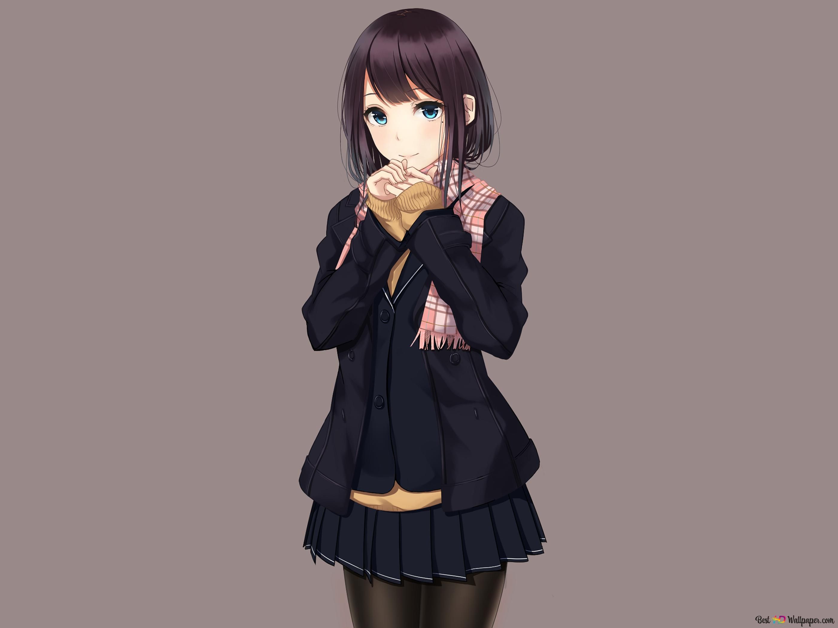 2800x2100 Anime school girl 4K wallpaper download