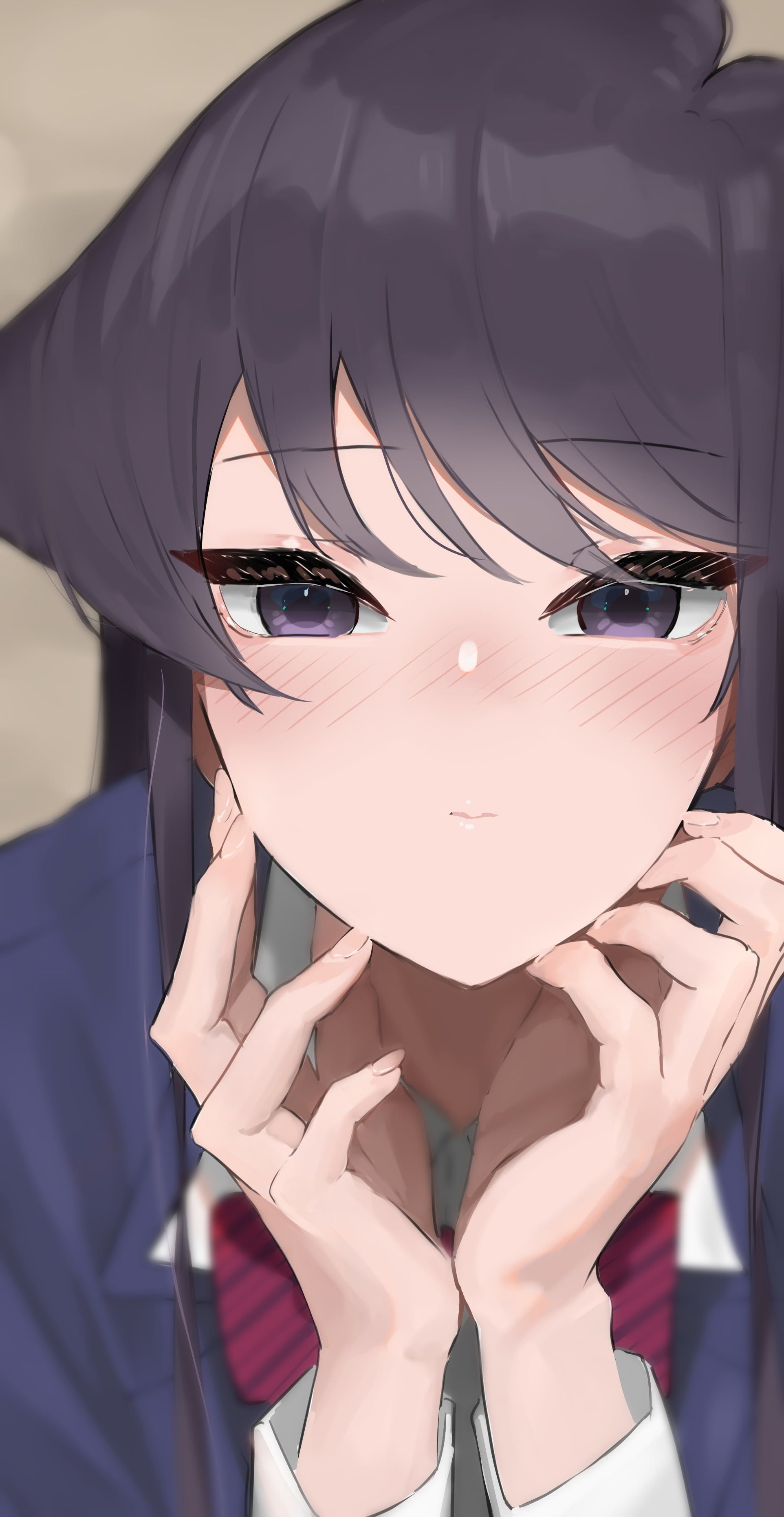 1924x3720 Komi San Wa Wallpaper, Comyushou Desu, School Uniform