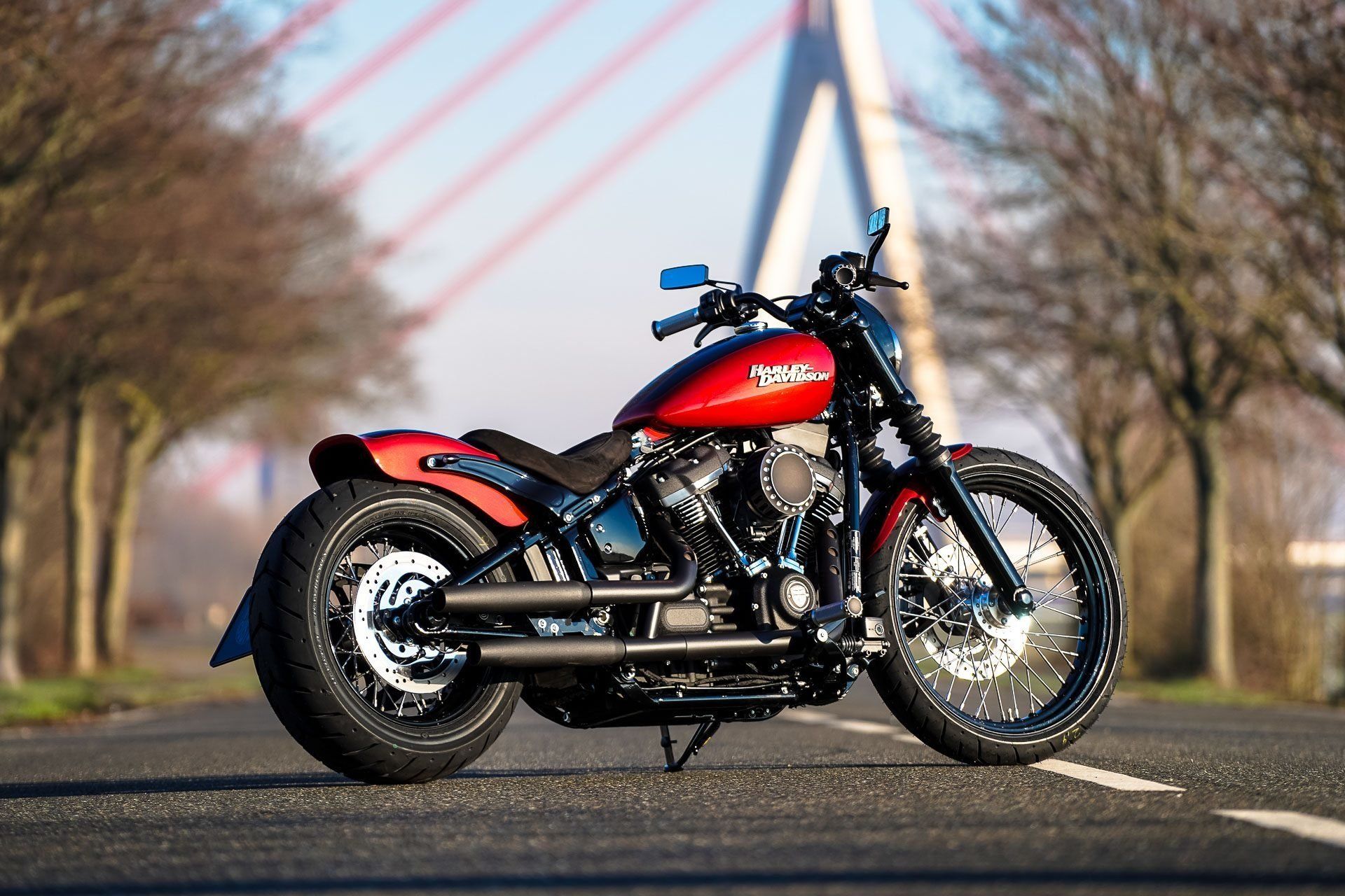 1920x1280 Red Shooter Customized Thunderbike Harley Davidson Street Bob By Ben Ott