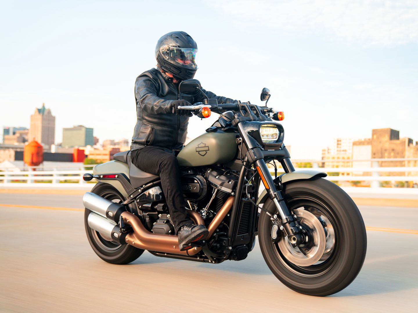 1440x1080 New 2021 Harley Davidson Fat Bob® 114 Deadwood Green Denim. Motorcycles In Riverdale UT
