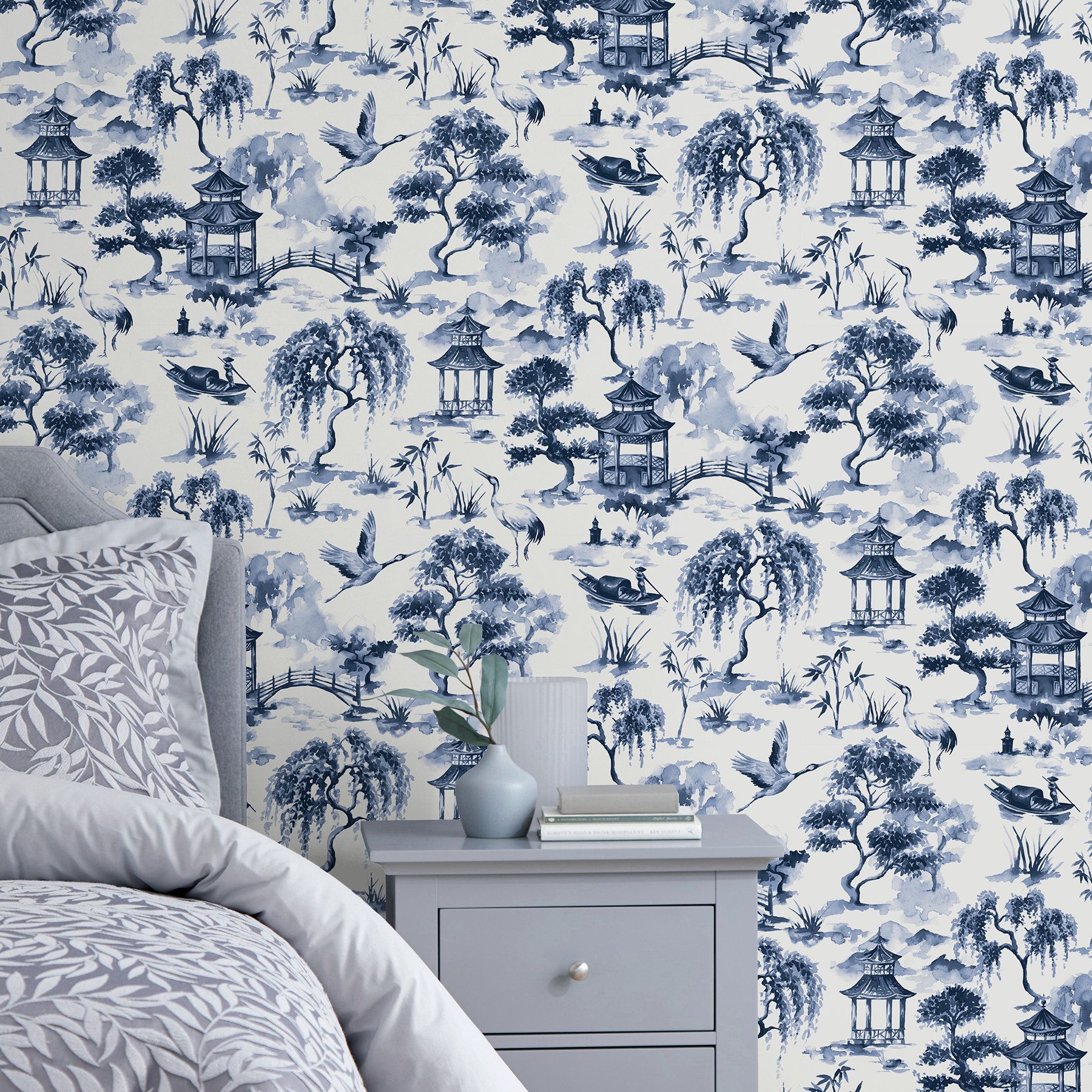 1800x1800 Red Barrel Studio® Yisell Peel & Stick Chinoiserie Wallpaper