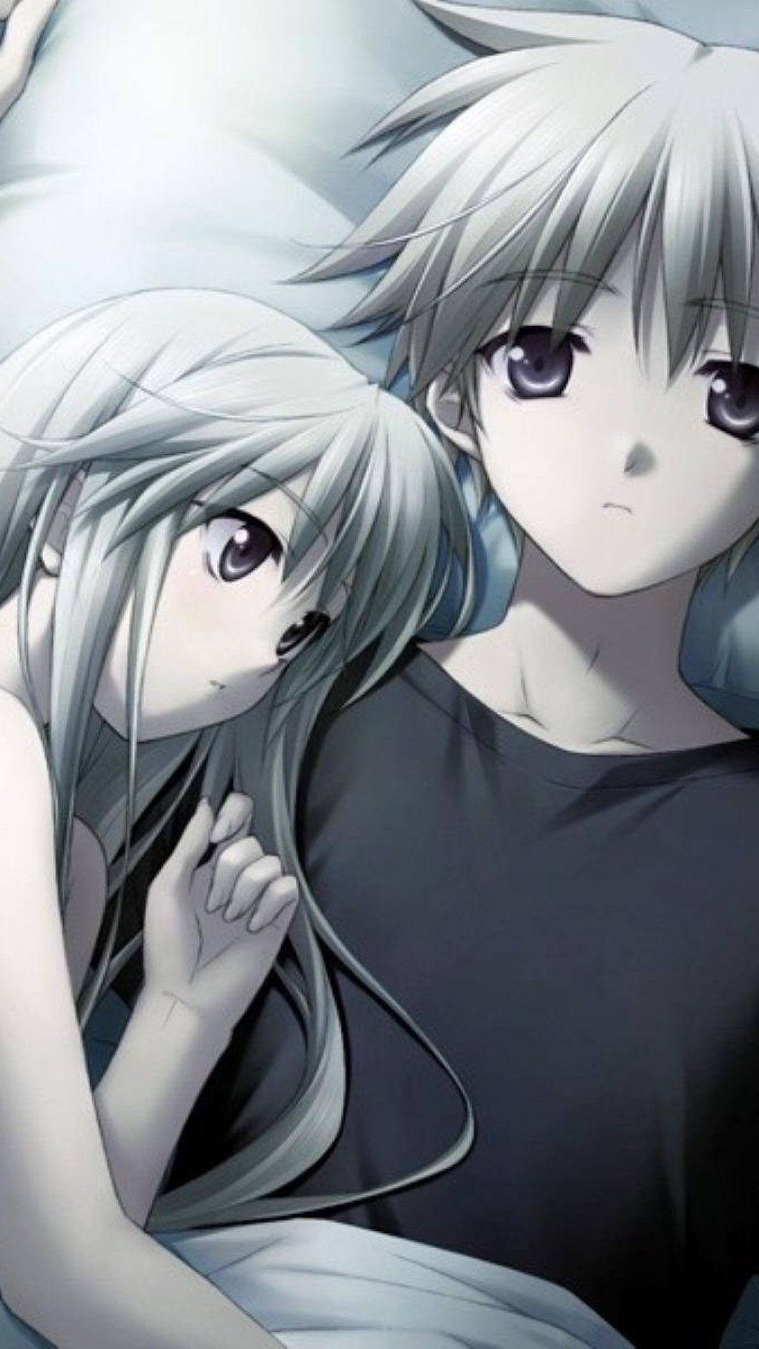 1080x1920 Wallpaper anime, couple, love, bed