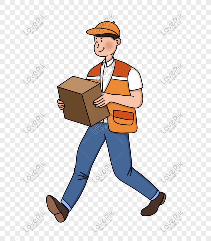 860x980 Cartoon Courier Image, HD Picture For Free Vectors Download