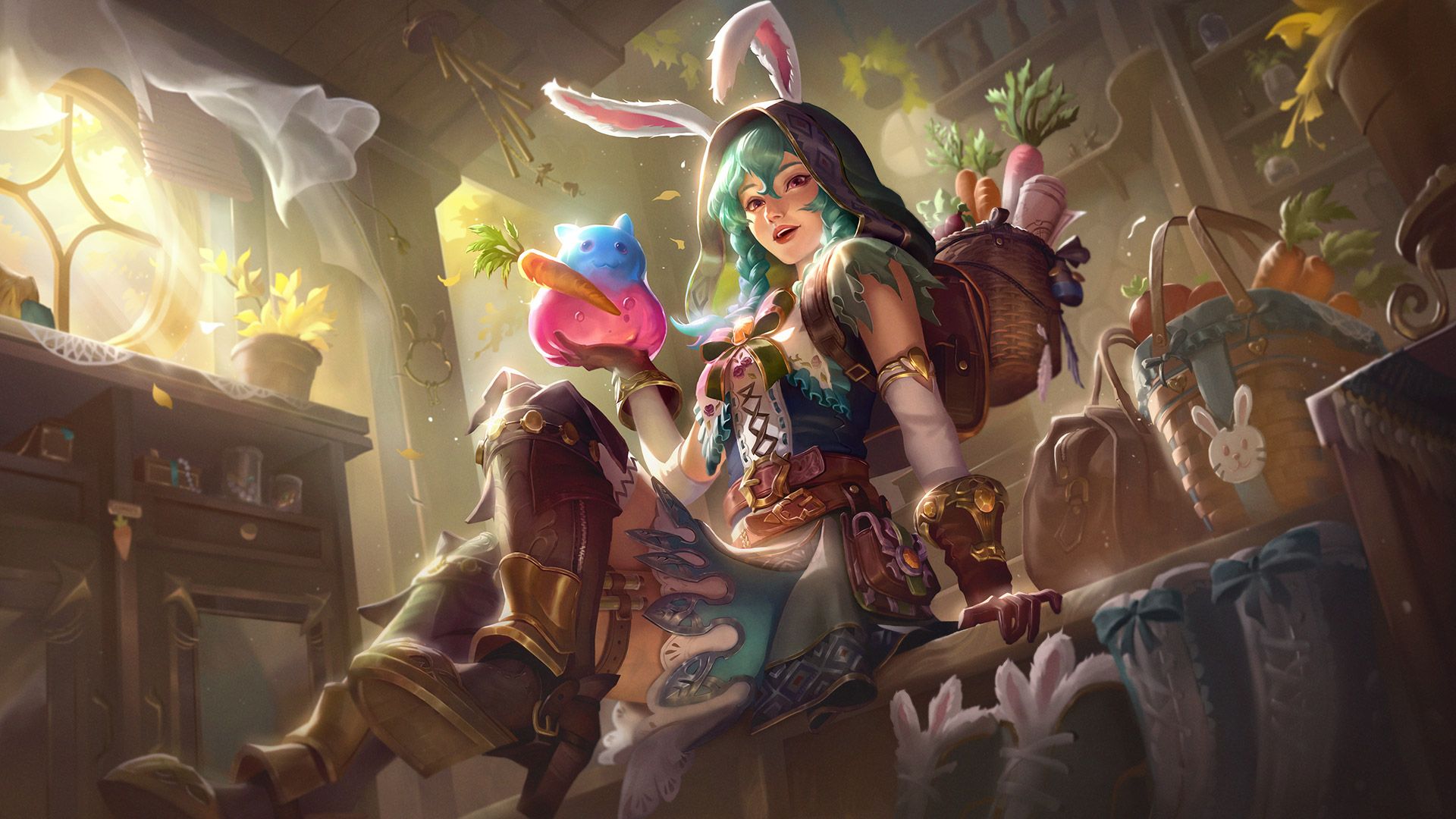1920x1080 SMITE Curious Courier Bundle contains the newest Chang'e skin, an Exclusive avatar, and extra Gems to spend! And to make it better? Curious Courier was voiced by the talented @