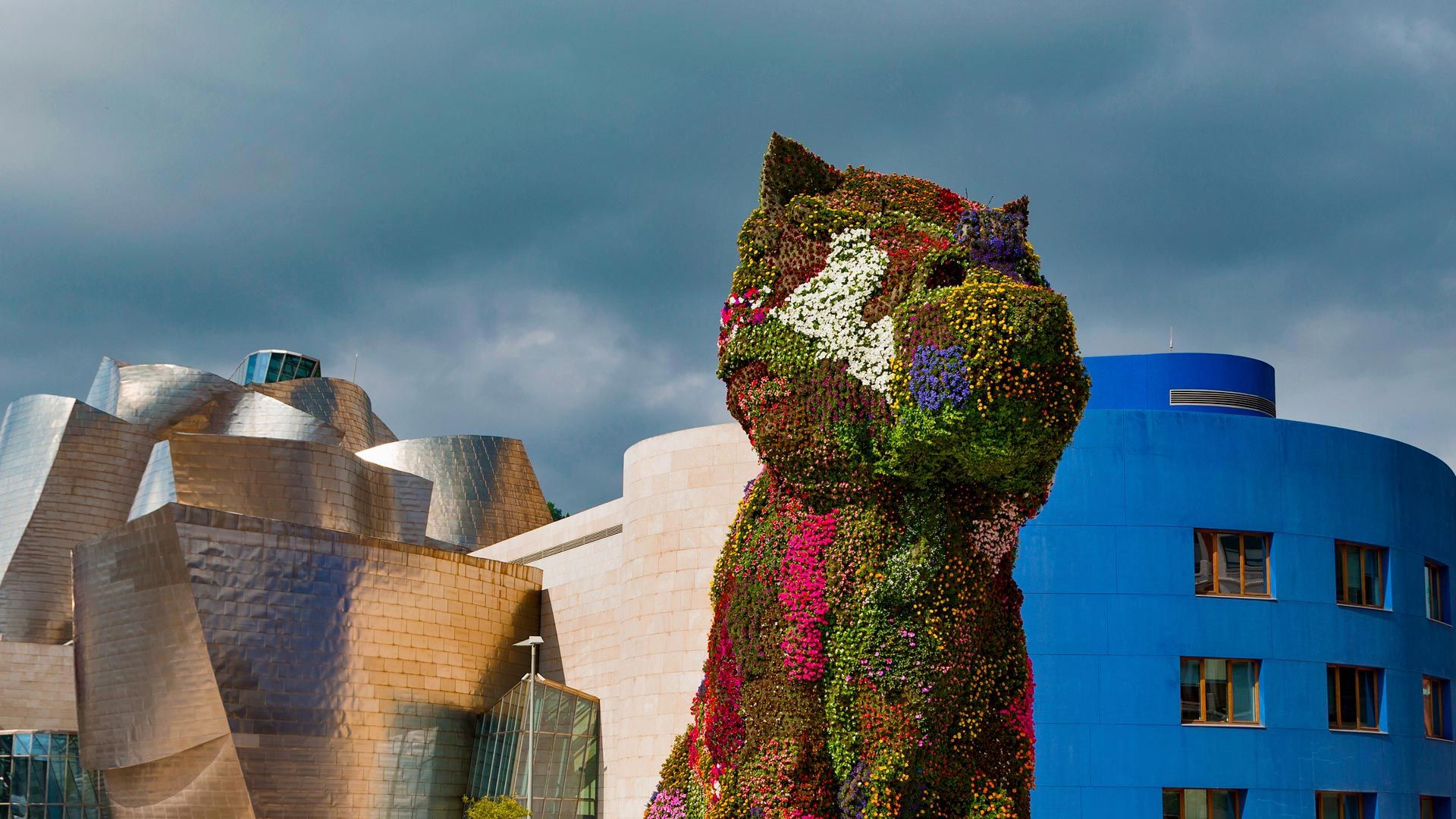 1920x1080 Jeff Koons' 'Puppy' outside the Guggenheim Museum, Bilbao, Spain