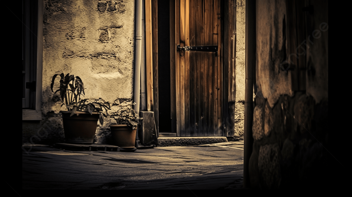 1200x673 An Old Door To A Narrow Alley Background, Quiet Picture Background Image And Wallpaper for Free Download