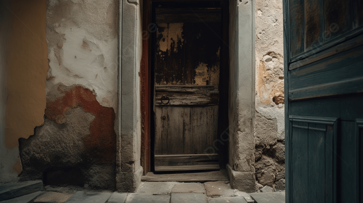 1200x673 An Old Wooden Door Leading Inside A Dilapidated Building In An Old Italian Town Background, Picture Of Doorway Background Image And Wallpaper for Free Download