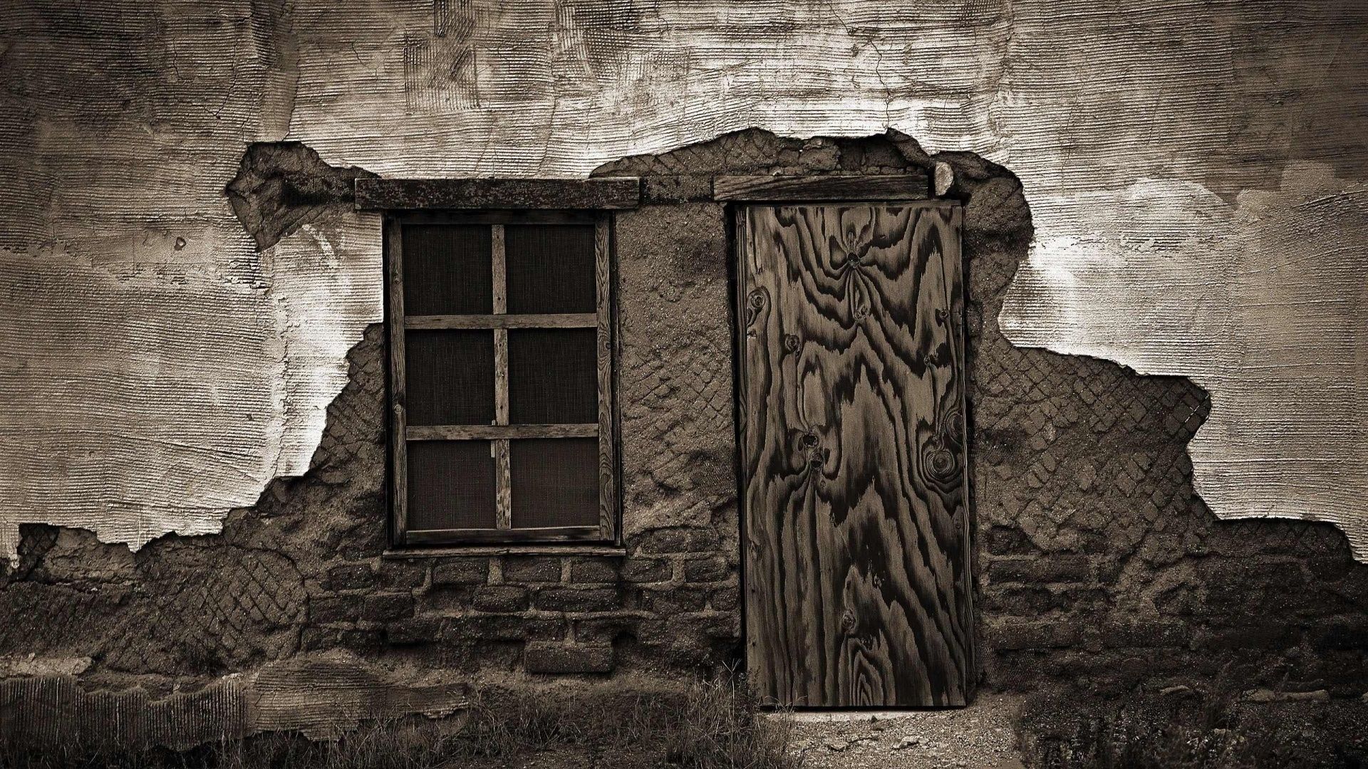 1920x1080 Wallpaper. Beautiful picture. photo. picture. old house, old wall, window, the door, retro wallpaper