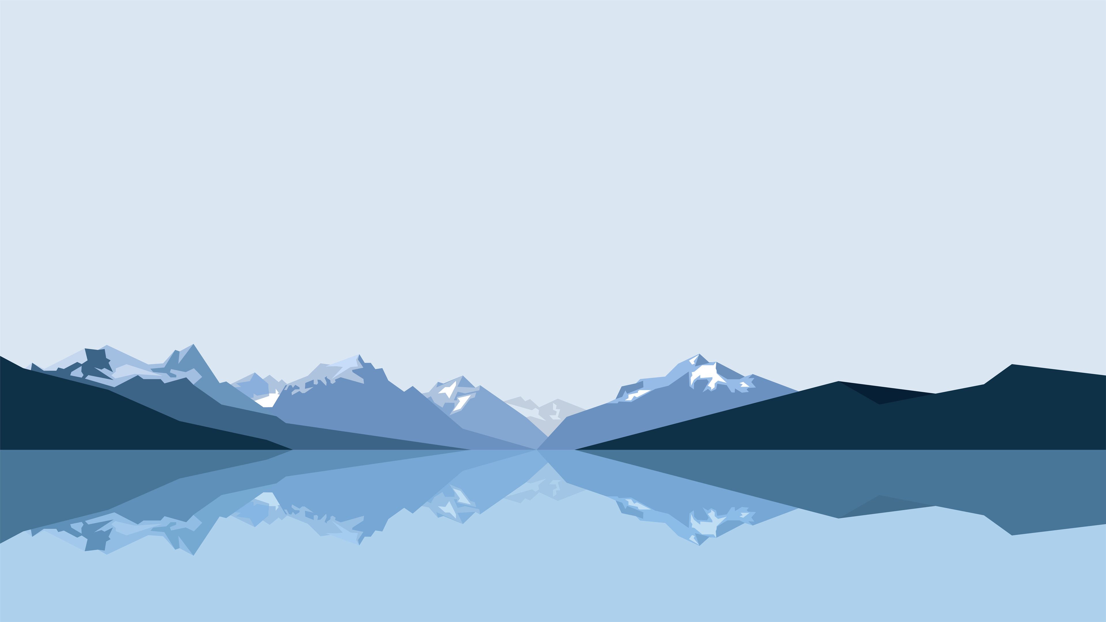 3840x2160 Wallpaper 4k Minimalist Blue Mountains 4k Wallpaper