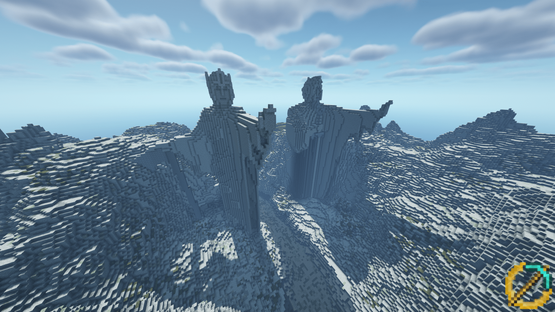 1920x1080 Argonath. Minecraft Middle Earth