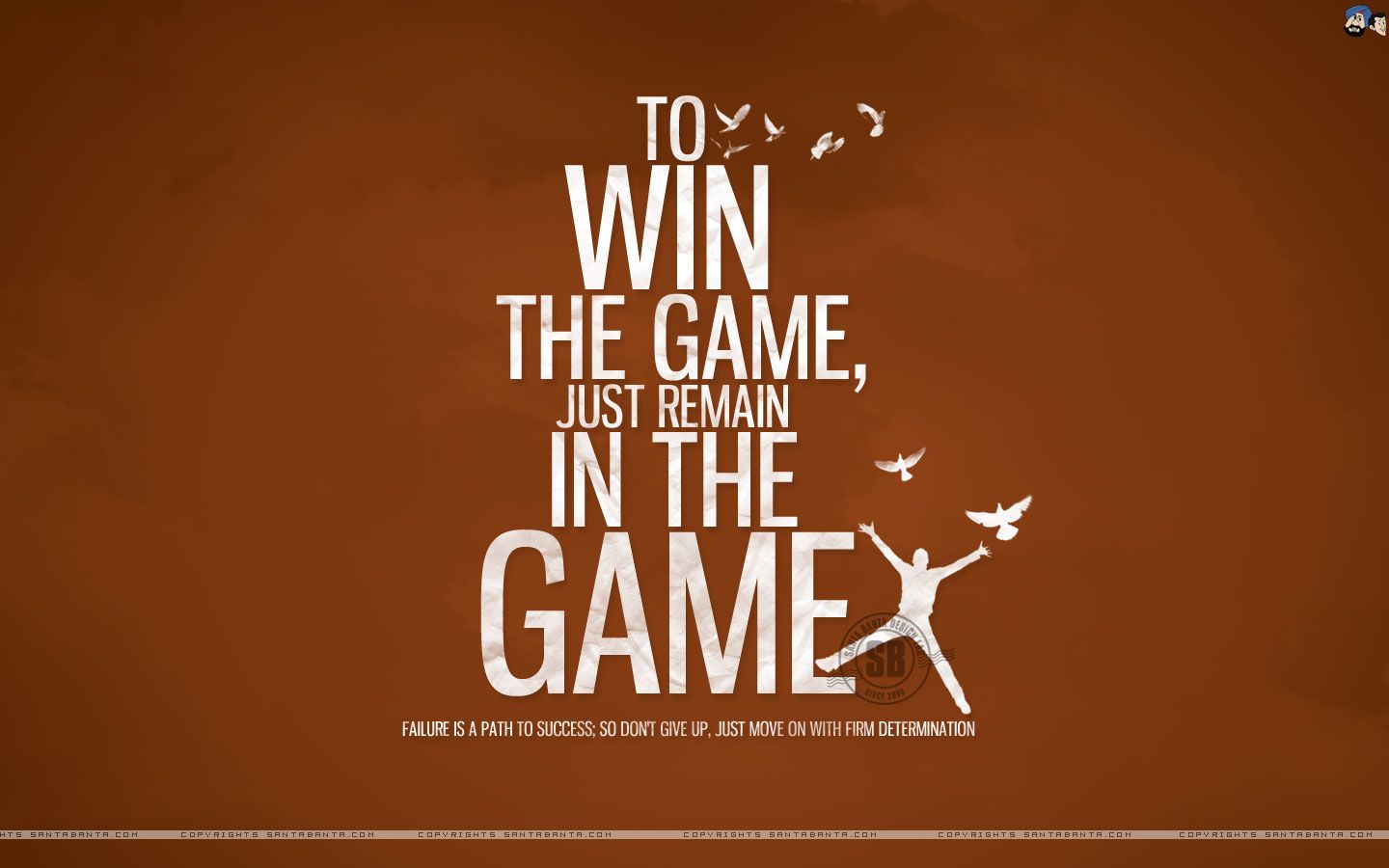 1440x900 Motivational wallpaper on Winning : To Win the game Give Up World