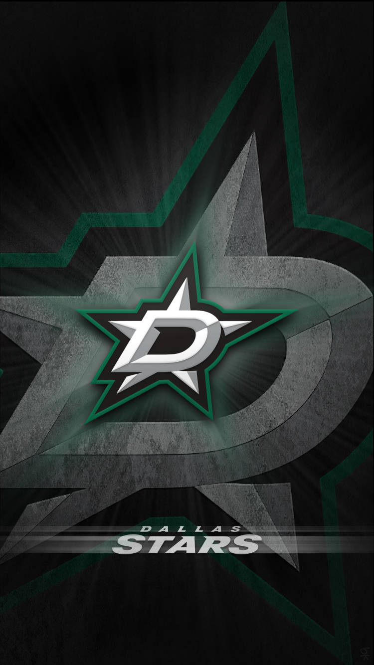 750x1334 Download Energetic Dallas Stars Logo with Speed Line Effect” Wallpaper