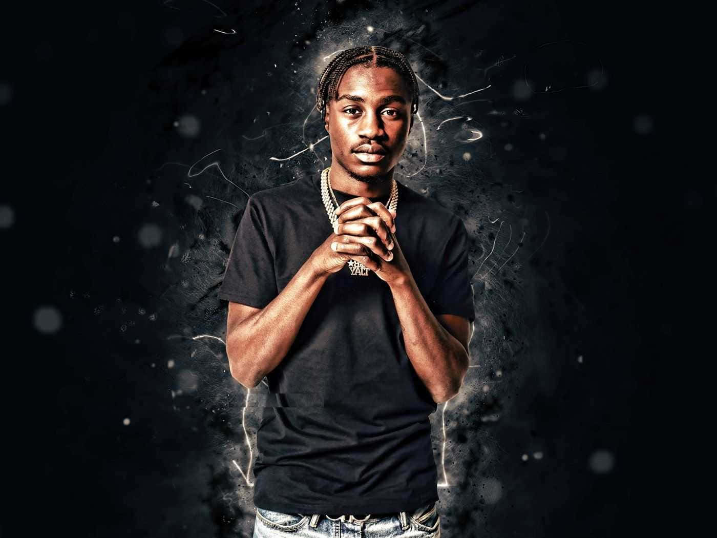 1400x1050 Download Lil Tjay delivering an energetic performance