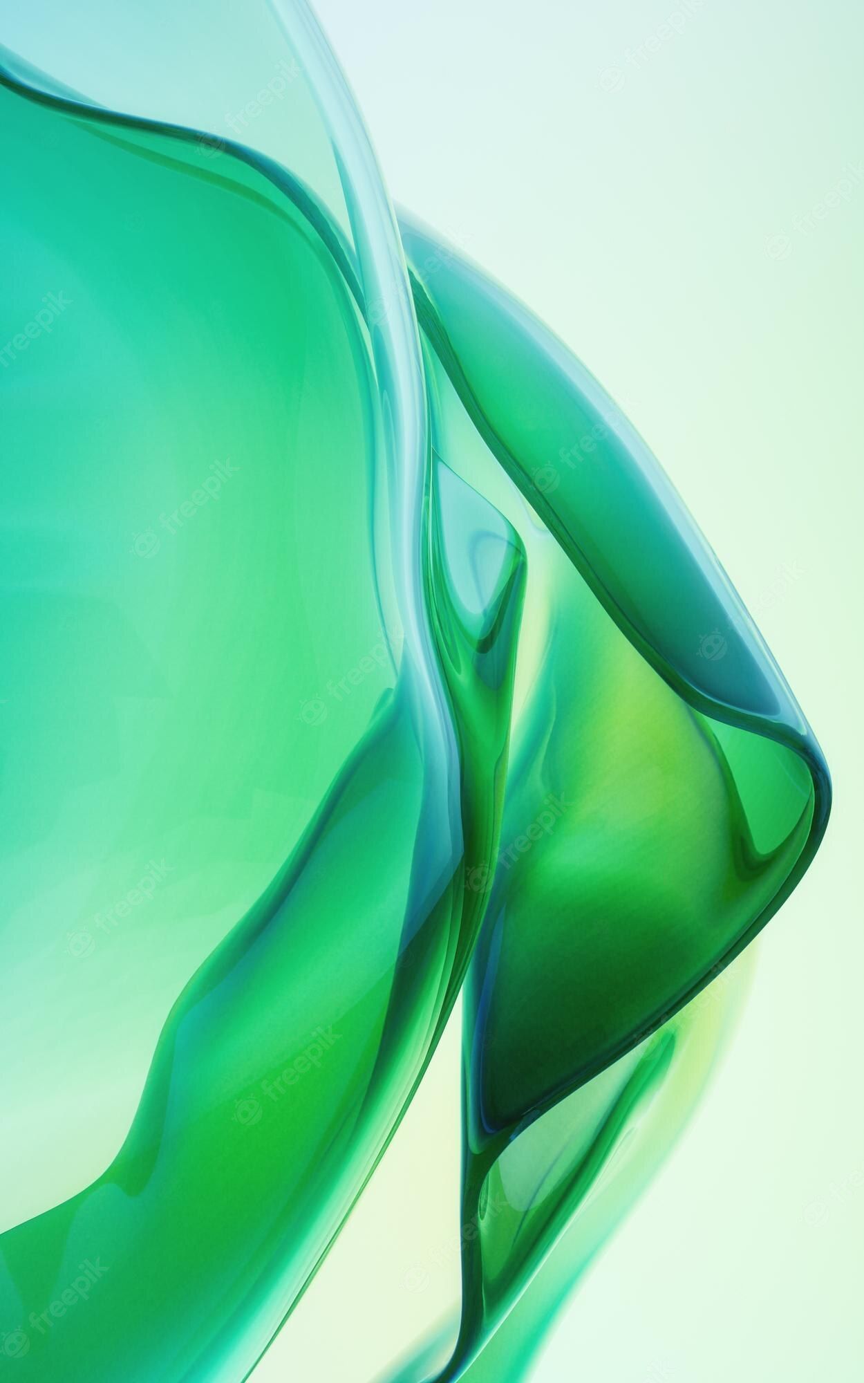 1250x2000 Premium Photo. Flowing wave transparent glass cloth 3D rendering