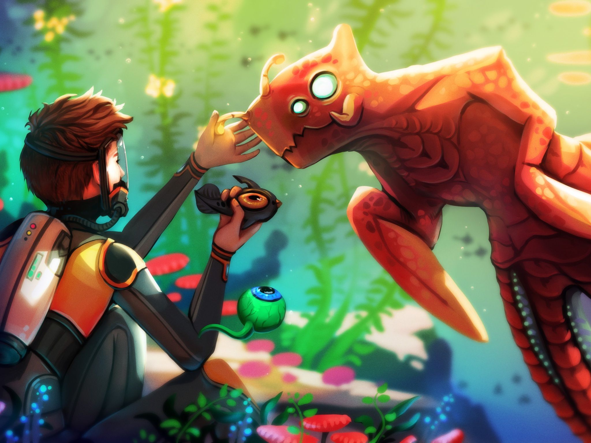 2048x1536 Wallpaper 4k Jack Peeper Sam Sean Subnautica Game Fanart 4k Wallpaper